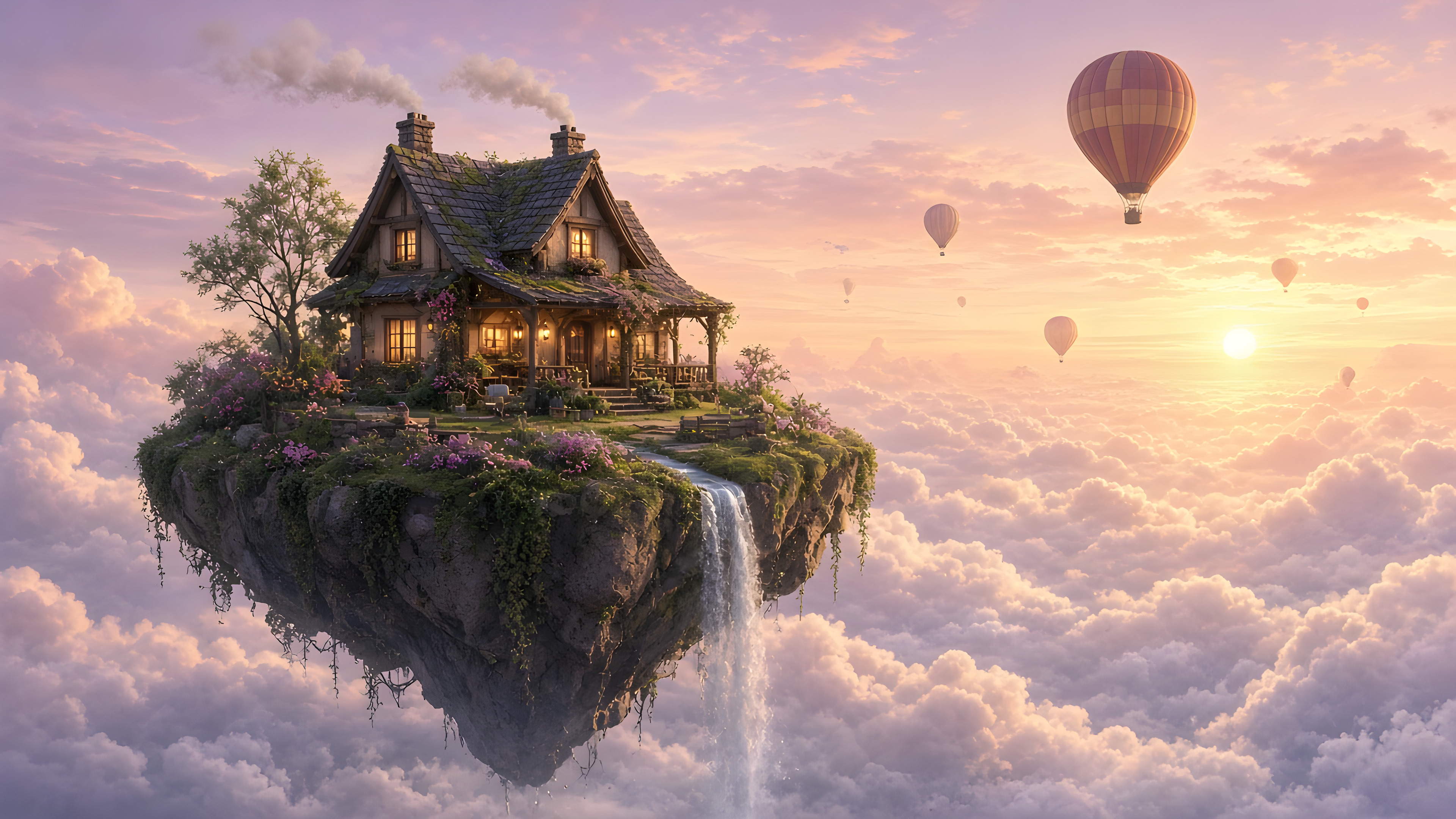 Cottage Above the Clouds — AI image made with this prompt